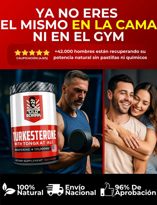 Turkesterone - Cápsulas de Ajuga Turkestanica con Tongkat Ali para Resistencia, Fuerza y Vitalidad Masculina (120 Cápsulas)