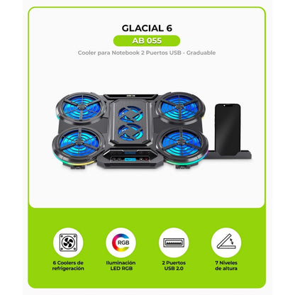 Cooler Gamer Para PC Glacial 6 | Ventiladores RGB