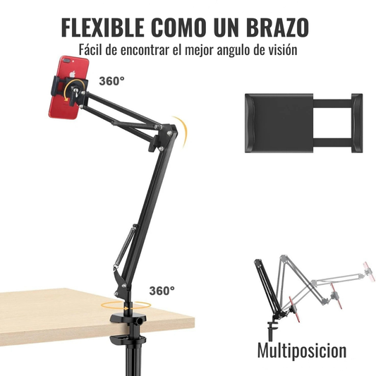 Brazo Flexible para Celular y Tablet | Soporte Escritorio/Cama