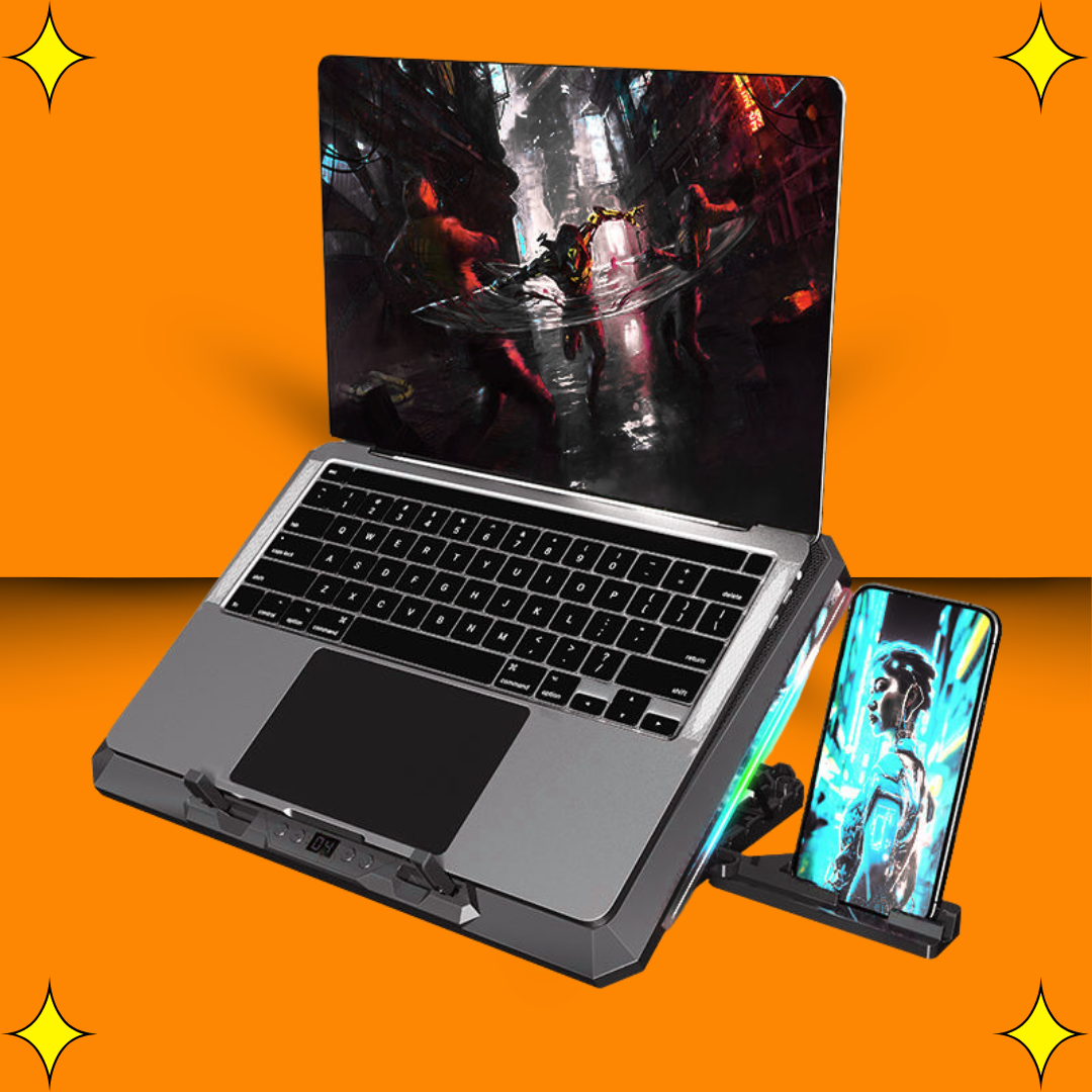 Cooler para Laptop 6 Ventiladores RGB con Regalo Aspiradora o Kit  de limpieza 7 en 1