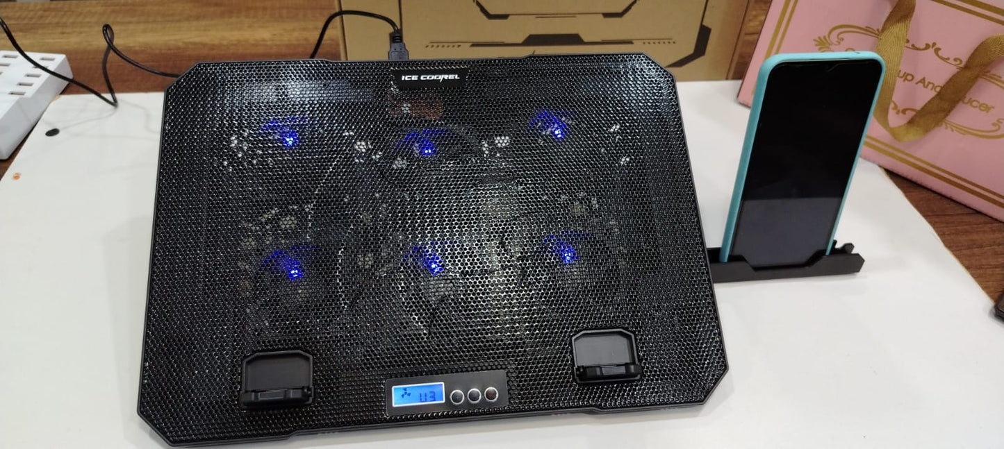 Cooler para Laptop 6 Ventiladores RGB con Regalo Aspiradora o Kit  de limpieza 7 en 1